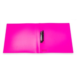 HERMA A4 Neon Pink Translucent Slim 2 Ring Binder 25mm Wide Plastic Ring Binder with Holdback for Kids Boys Girls