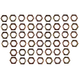 Creative Hobbies ELY233 - Steel Hex Lock Nut Fasteners - Yellow Zinc Coated, Fits 1/8IP Standard Lamp Pipe, Hardware DIY Repair Part - Pack of 50 Pieces