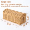 Large Rattan Cable Management Box, Decorative Large Power Strip and