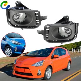 WFLNHB For 2012-2014 Toyota Prius C Left+Right Front Bumper Fog Light W/bezel+switch