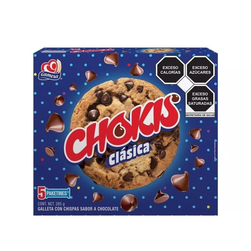 gamesa Galletas Gamesa Chokis clásica conchispas sabor chocolate 5pz 57g
