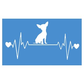 EZ-STIK Chihuahua Heartbeat lifelineI194 8" Wide Sticker Decal Dog
