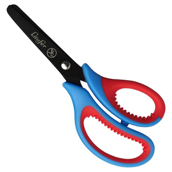 Läufer 87221 Ergonomic Craft Scissors for Kids School 1st Grade Red/Blue Right Handed Round Tip Scissors