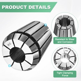 M METERXITY ER32 Spring Collet, 40Cr Steel Spring Collet Chuck 14mm Clamping Diameter for CNC Engraving Machine/Lathe Milling Tool [Silver,1.6x1.3/ 40x33mm]