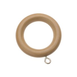 ABC Decor Naturals Wooden Curtain Pole Rings, Pack of 6, Oak, Fits 28mm Poles