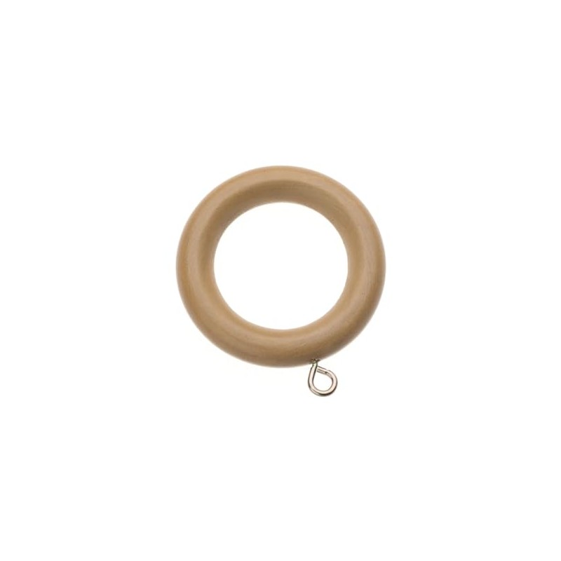 ABC Decor Naturals Wooden Curtain Pole Rings, Pack of 6,