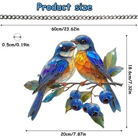 Elfinfi Hanging Window Decoration, Stained Glass Window Decoration, Bird, Crystal Decoration, Hanging Window Decoration, for Indoor and Outdoor Use, Home, Garden, Party Decoration