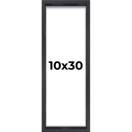 10x30 Shadow Box Frame Contemporary Black | 1" Depth of Usable Space| Interior Size 10x30 or 30x10 Inches| UV Resistant Acrylic, Acid-Free Backing, Wall Hangers | Made in USA
