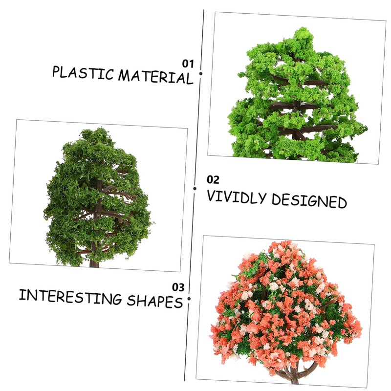 Operitacx 70pcs Sandbox Model Tree Model Train Railway Scenery Trees
