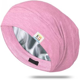 KONPAYDE KONPAYDE Silk Bonnet for Sleeping Women-Satin Bonnet for Curly Hair -Hair Bonnet for Sleeping for Prevent Hair from Curling Pink