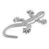 Car Sticker 3D Chrome Gecko Metal Lizard Emblem Silver Metal