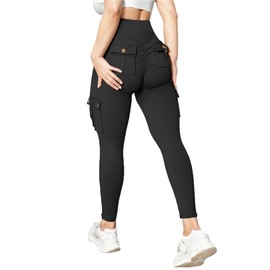 gymfrog Scrunch Butt Lifting Leggings with Pockets Seamless High Waisted Workout Cargo Pants for Women