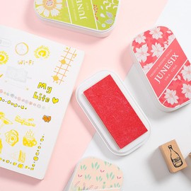 Glittering Metallic Colours Craft Ink Pad Stamp Partner, Washable Craft Ink Pad Finger Ink Pad for Rubber Stamps, Paper, Wood (UM-11 Coral)