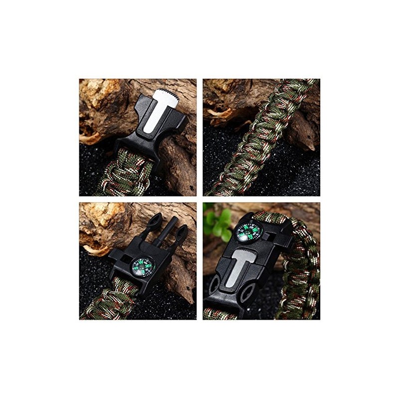 TX Pulsera de Supervivencia 5 en 1 de Paracord con