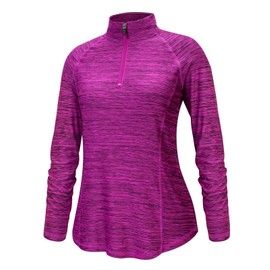 LURANEE Athletic Quarter Zip Women,Sports Polo Shirt Athletic Sportwear Tops Ladies Soft Surroundings Quick-Dry Exercise Outdoor Recreation Hiking Youth Tees Black Purple Large