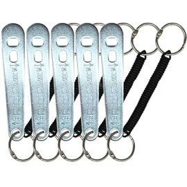 ResOne Oxygen Tank Key Wrench with Bungee Cord 5 pack - Heavy Duty Steel Oxygen Accessories for Medical Cylinder Oxygen Tanks, Fits CGA-870 Post Valves, Durable Metal Keychain Oxygen Tank Wrench