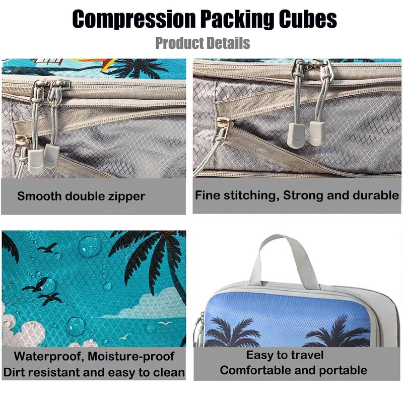 Compression Packing Cubes,5 Pcs Travel Packing Cubes Set,Lumobrilla Travel Organisers
