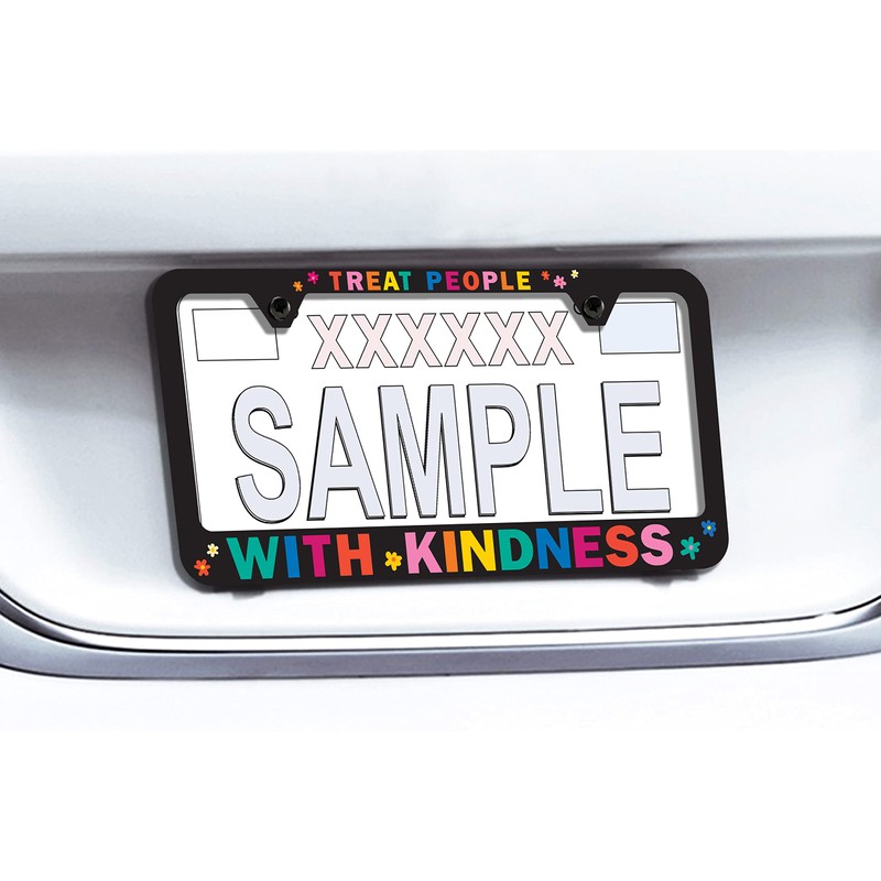 Treat People with Kindness Plastic License Plate Frame
