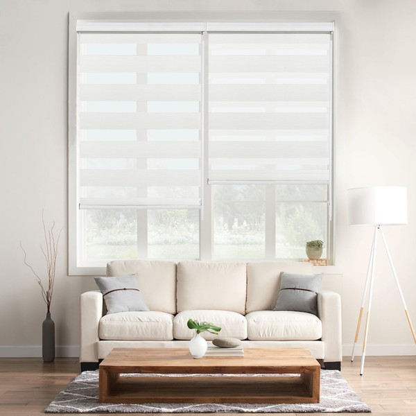 Allbright White Zebra Window Blinds 58" W × 64" H