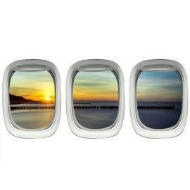 Plane Window Clings - Aviation Decor Airplane Wall Stickers Scenic View VWAQ-PPW22