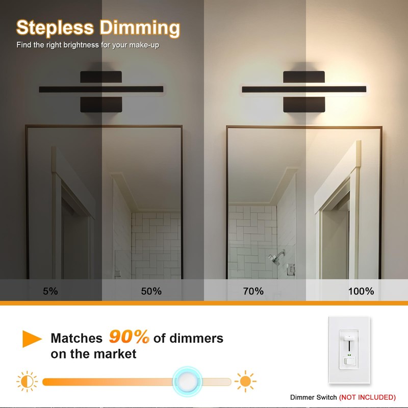 KELIDEN LED Modern Bathroom Vanity Light 15.7 inch 16W Dimmable