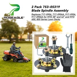 POSEAGLE 2 Pack 753-05319 Spindle Assembly Replaces 717-0906, 717-0906A, 917-0906, 917-0906A, 754-0371, 754-0371A for MTD 130684G, 130734G, 130784G Lawn Tractors
