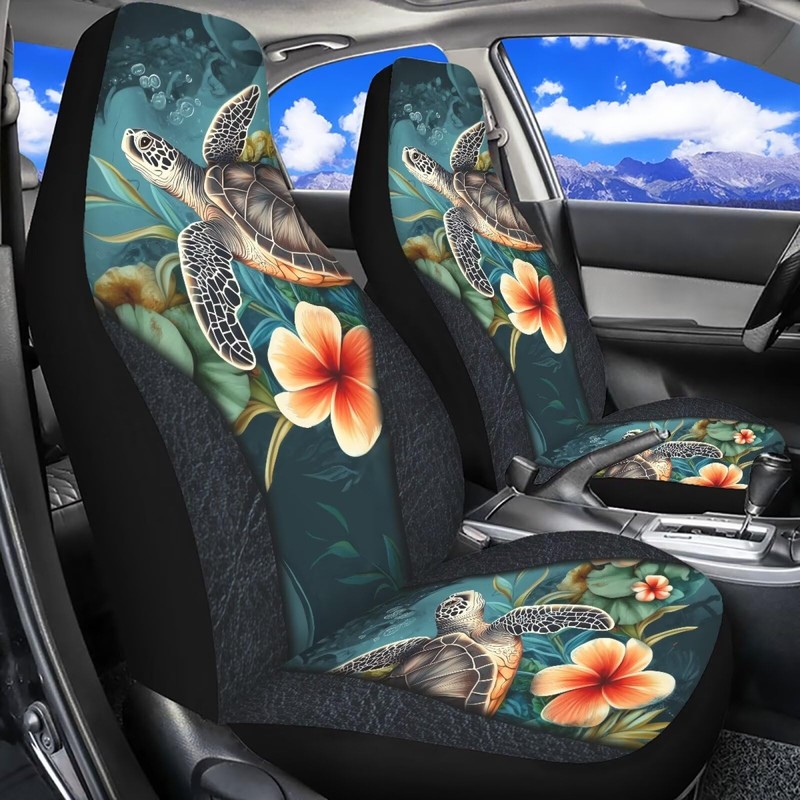 Bulopur Tropical Sea Turtle Car Seat Covers for Women Easy