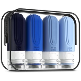 Mrsdry Travel Bottle, 2024 Model Travel Set, Easy to Understand at a Glance, Special Triple Lid Structure, Refill Bottle, Portable, Convenient for Travel, Business Trips, Shampoo Bottle, Storage Pouch