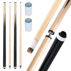 JAGTOP Pool Cue Sticks 52" Set of 2 Billiard Cue Sticks Multi-Size Options with Standard & Heavy Weight (12oz-20oz) for Kids, Teens & Adults Solid Birch Shaft, 13mm Leather Tip, Stainless Steel Joint