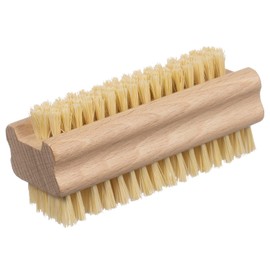 Konex Non-Slip Wooden Two-sided Hand and Nail Brush with Tampico Fiber Bristle. Fingernail brush with Beechwood body and Plant Based Fibers (Pack of 2)