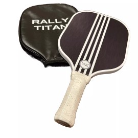 Rally New RALLY TITAN Black With White Lines Pickleball Paddle & Cover T300
