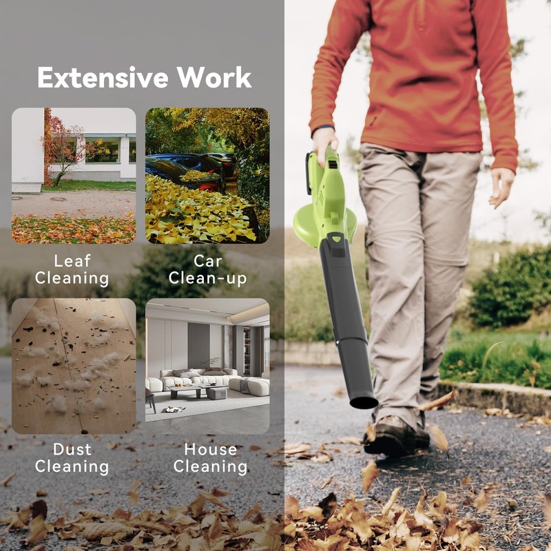Leaf Blower Cordless with 2 Battery and Charger, 130MPH 180CFM