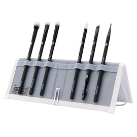 MODA Beautiful Eyes Black 7pc Makeup Brush Kit – Travel Eye Brush Set in Portable Flip Case