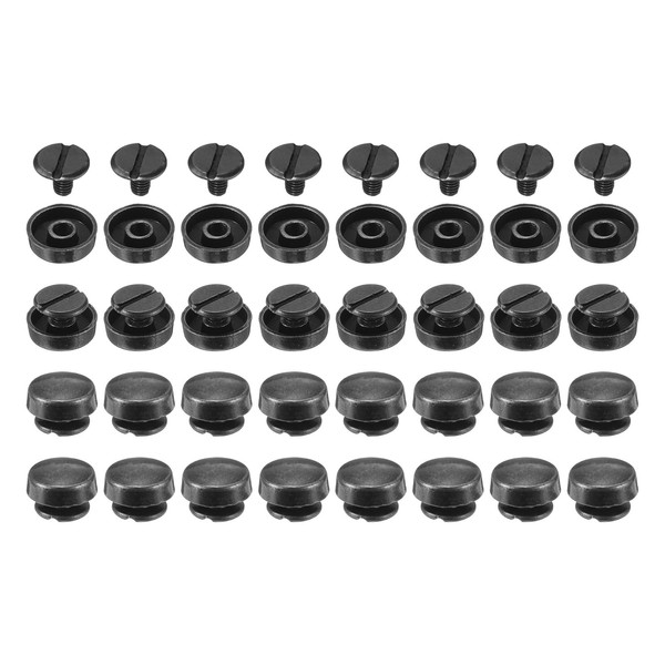 QUARKZMAN Set of 32 Leather Rivets 10 x 3.5 mm