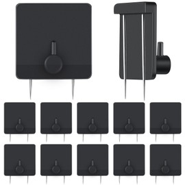 Lounsweer 10 Pcs Cubicle Hooks for Fabric Walls Cubicle Clips Fabric Panel Wall Coat Hooks Stainless Steel Picture Hangers for 50 Lbs Home Office Room Board Hanging Supply, Black