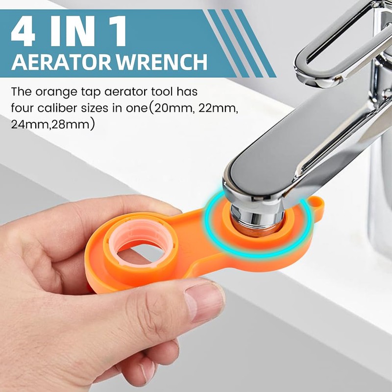 Bibabala Faucet Aerator Removal wrench,Faucet Bubbler Wrench Kit,Removal Spanner Tool(COLOR:Bright)