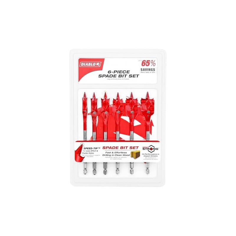Diablo Spade Bit Set for Wood 6 Piece - for