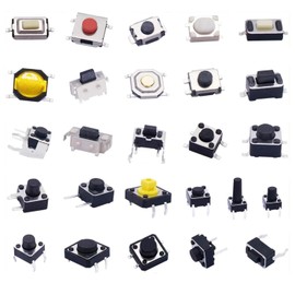 Taiss 260 Pieces Tactile Push Button Switch Kit Tactile Push Switch 4 Pin/3 Pin/2 Pin Push Button Micro Tactile Switch QC-26V