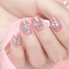DANNEASY 24pcs Star Nail Charms 3d Silver Flat-back Nail Rhinestones