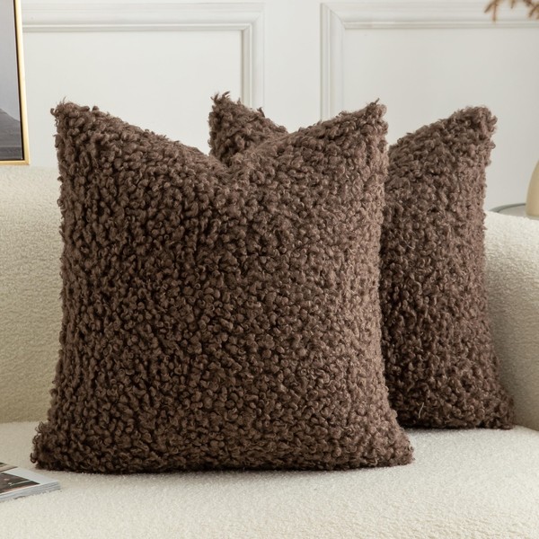 Joyouth Pack of 2 Curly Teddy Wool Faux Fur Throw