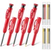 Hiboom 3 Pack Carpenter Pencils Set with 24 Refills, 2.8