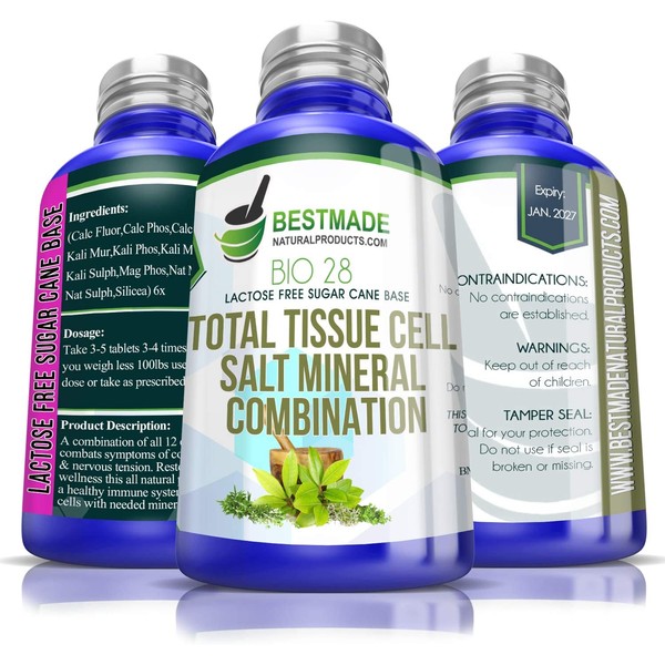 Total Tissue Cell Salt Mineral Combination Bio28 (Lactose Free) 300 pellets, Helps Your Body Absorb and Use Nutrients, Increases Energy Levels, Improves Sleep Patterns, Restores Health and Vitality