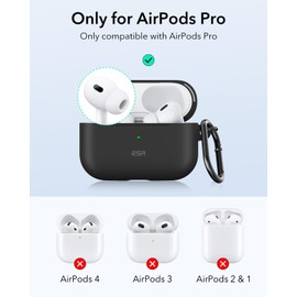 ESR for AirPods Pro 2nd Generation Case (HaloLock), Compatible with Airpods Pro Case 2nd/1st Gen (2023/2022/2019), Compatible with MagSafe, Magnetic Lid Lock, Full Drop Protection, Black