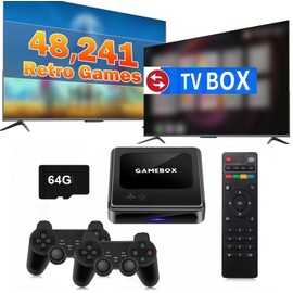 NeekTail Retro game & TV super console,with 40,000+ games, compatible with 40+ emulators, Game Emuelec 4.5/TV Android 9.0 dual system, supports 1080P,BT5.0 (G10_128GB)