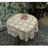 23 Inch Square Beige 100% HANDMADE Crochet Lace Placemats Doilies
