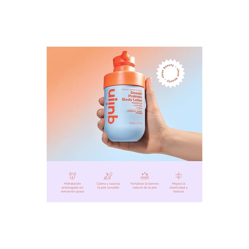 Quiin Smooth Probiotic Body Lotion Probióticos Avena y Aloe 500