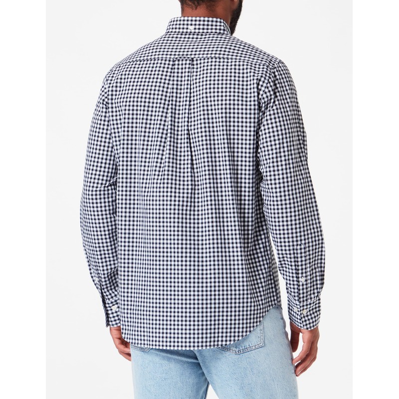 GANT Men's Reg Poplin Gingham Shirt, black