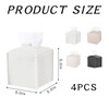 CQQNIU 4 Pieces Cube Tissue Box, Woven Tissue Box, Fashionable