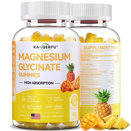 Calcium Citrate - Magnesium Glycinate Gummies with Ashwagandha,Magnesium L-Threonate&Magnesium Citrate Supplements - Dietary Supplement for Kids & Adults - 90 Count Pineapple Mango Flavor