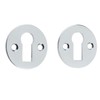 Keypak Round Door Lock Escutcheon, Aluminium, Chrome, Polished Brass, Pack